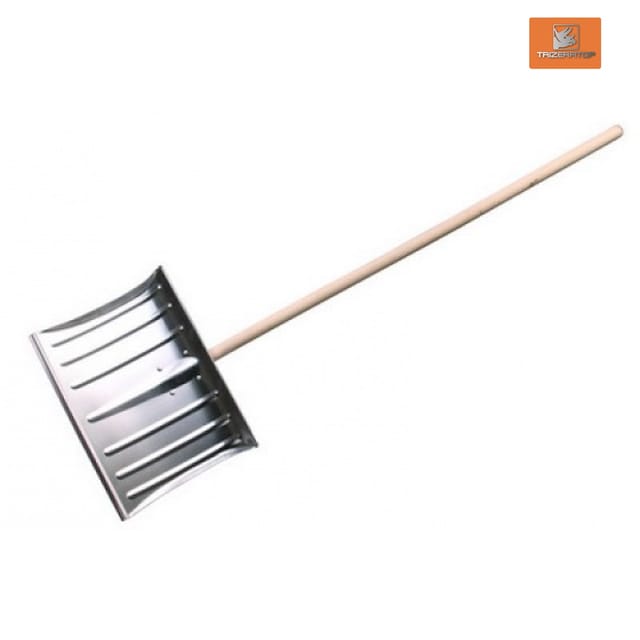 Metall Schneeschieber, Schneeschaufel 50x31cm Mit Stiel, Schneeräumer