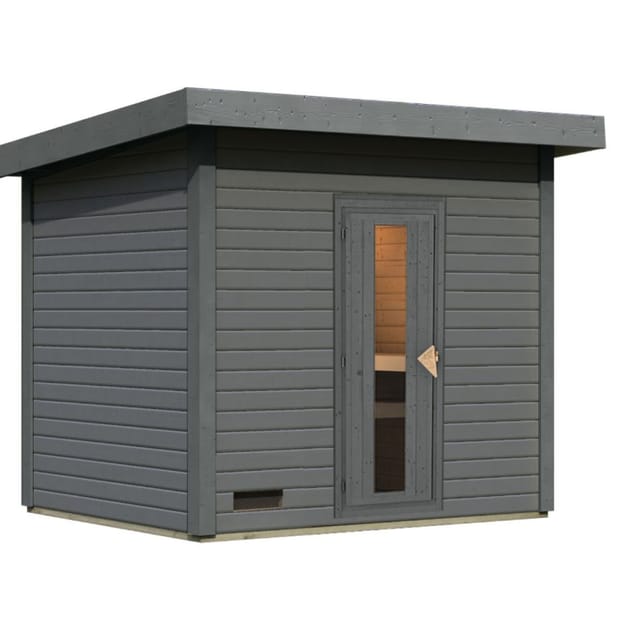 Karibu Woodfeeling Saunahaus Hytti 3 terragrau günstig