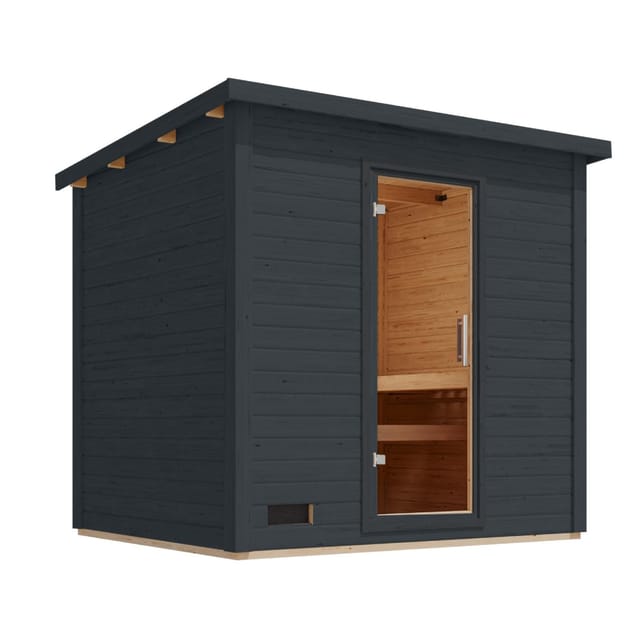 Karibu Woodfeeling Saunahaus Hytti 3 anthrazit, ohne Ofen