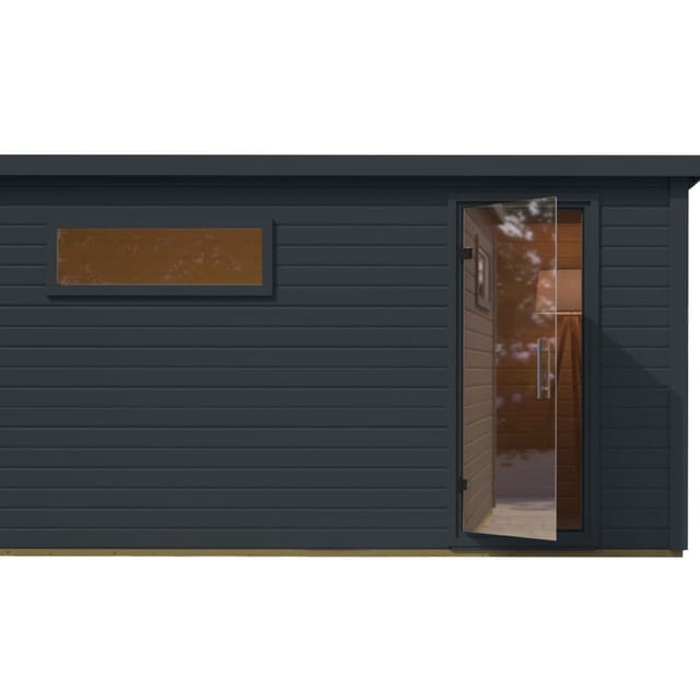 Karibu Woodfeeling Saunahaus Hytti 6 anthrazit, ohne Ofen