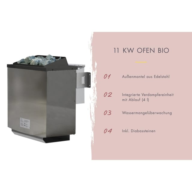 Karibu Woodfeeling Saunahaus Hytti 6 anthrazit, mit Ofen 11 kW Bio ext. Strg.