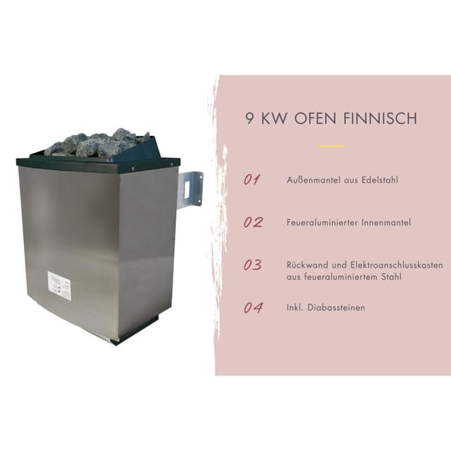 Karibu Woodfeeling Saunahaus Delano schwarz, mit Ofen 9 kW ext. Strg
