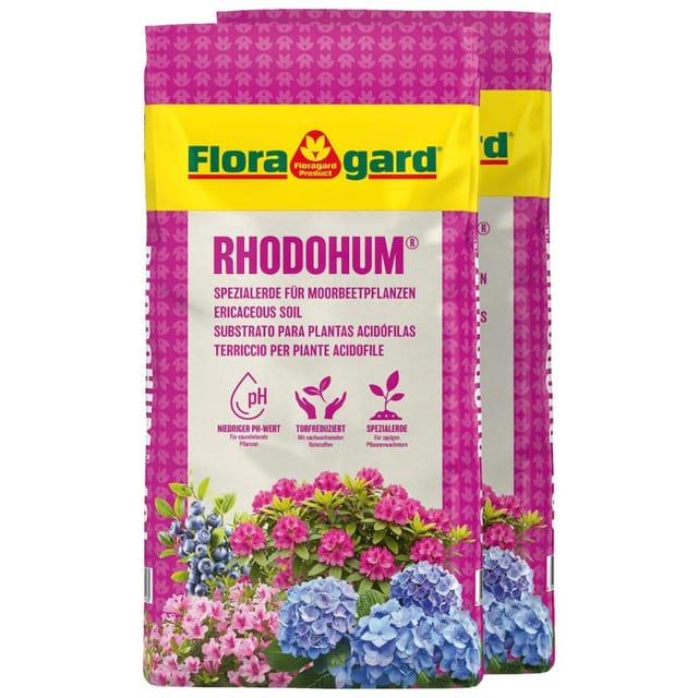 Floragard Rhodohum Pflanzenerde, 2x40 l, 1 Pack