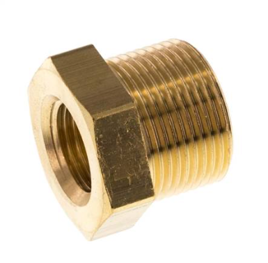 Reduziernippel aus Messing M24x1.5 Außengewinde x M16x1.5 Innengewinde 16bar (232psi)