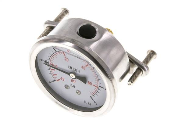 Glycerin-Manometer G1/4 Anschluss hinten -1 bis 5 bar 63mm