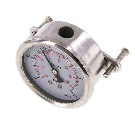 Glycerin-Manometer G1/4 Anschluss hinten -1 bis 1,5 bar 63mm