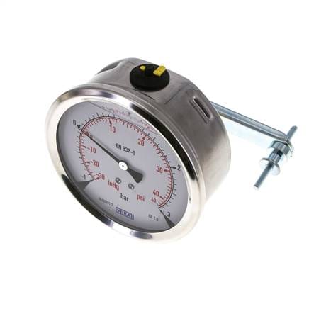 Glycerin-Manometer G1/2 Anschluss hinten -1 bis 3 bar 100mm WIKA