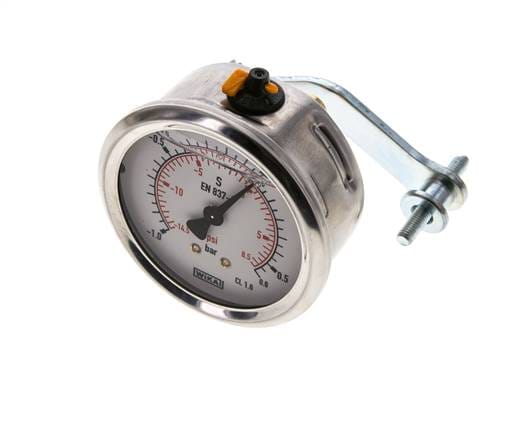Glycerin-Manometer G1/4 Anschluss hinten -1 bis 0,6 bar 63mm WIKA