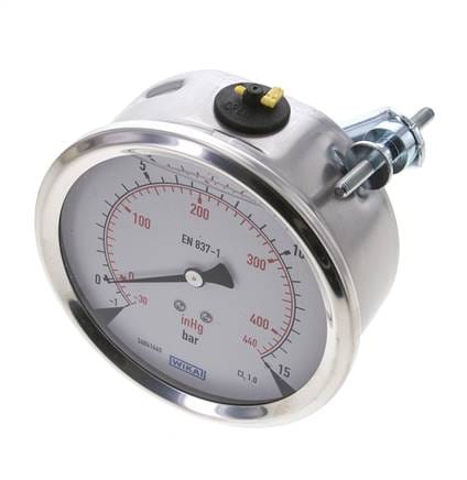 Glycerin-Manometer G1/2 Anschluss hinten -1 bis 15 bar 100mm WIKA