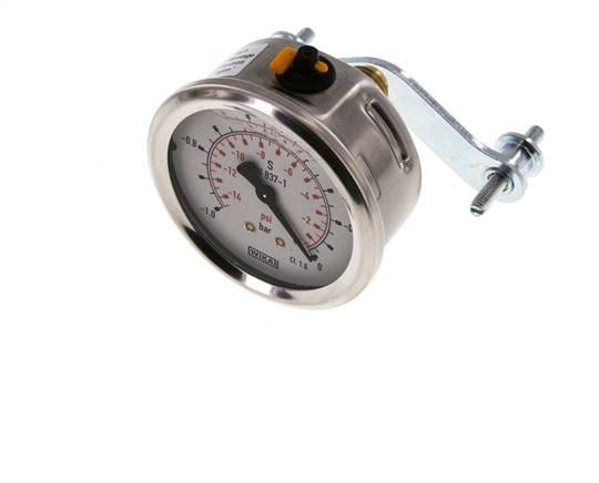 Glycerin-Manometer G1/4 Anschluss hinten -1 bis 0 bar 63mm WIKA