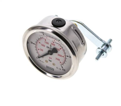 Glycerin-Manometer G1/4 Anschluss hinten 0 bis 250 bar 63mm WIKA