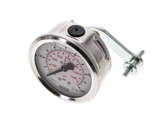 Glycerin-Manometer G1/4 Anschluss hinten 0 bis 1000 bar 63mm WIKA