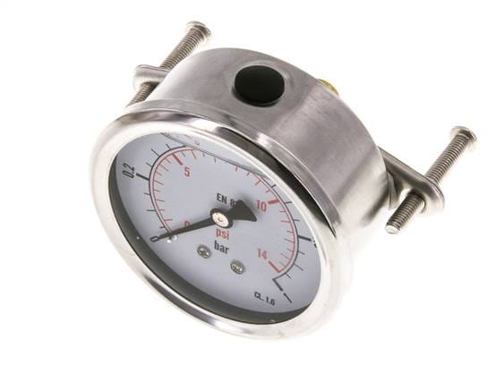 Glycerin-Manometer G1/4 Anschluss hinten 0 bis 1 bar 63mm