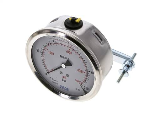 Glycerin-Manometer G1/2 Anschluss hinten 0 bis 250 bar 100mm WIKA
