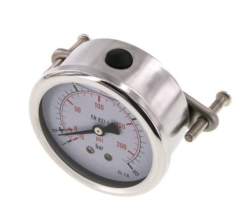 Glycerin-Manometer G1/4 Anschluss hinten -1 bis 15 bar 63mm