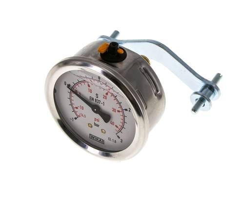 Glycerin-Manometer G1/4 Anschluss hinten -1 bis 3 bar 63mm WIKA