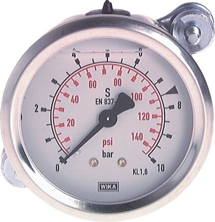 Glycerin-Manometer G1/2 Anschluss hinten -1 bis 0,6 bar 100mm WIKA