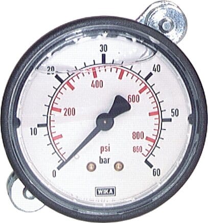 Kunststoff-Glycerin-Manometer G1/4 Anschluss hinten -1 bis 0,6 bar 63mm WIKA