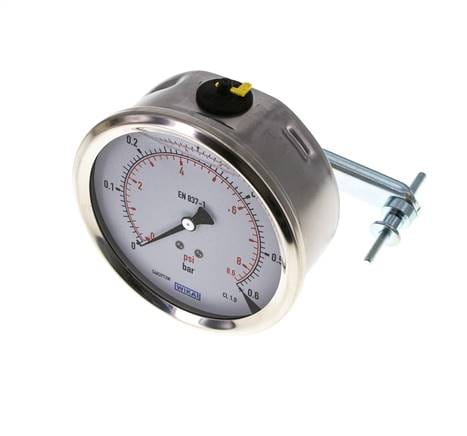 Glycerin-Manometer G1/2 Anschluss hinten 0 bis 0,6 bar 100mm WIKA