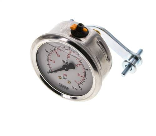 Glycerin-Manometer G1/4 Anschluss hinten 0 bis 4 bar 63mm WIKA
