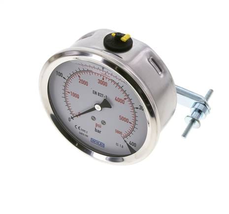 Glycerin-Manometer G1/2 Anschluss hinten 0 bis 400 bar 100mm WIKA