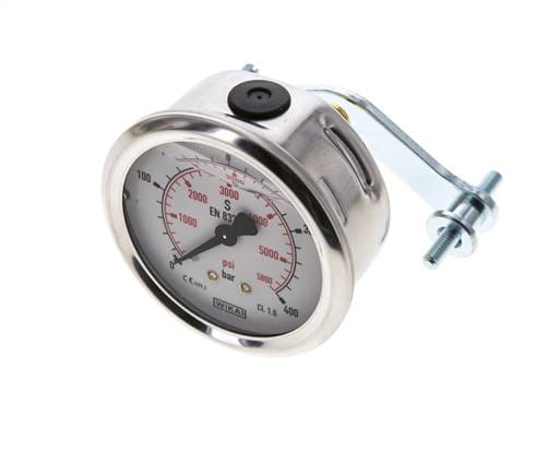 Glycerin-Manometer G1/4 Anschluss hinten 0 bis 400 bar 63mm WIKA