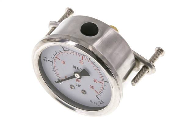 Glycerin-Manometer G1/4 Anschluss hinten 0 bis 2,5 bar 63mm