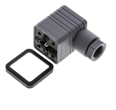 Magnetventil-Steckverbinder DIN 43650 Form A, Baugröße 3, M16x1.5, 35mm, grau