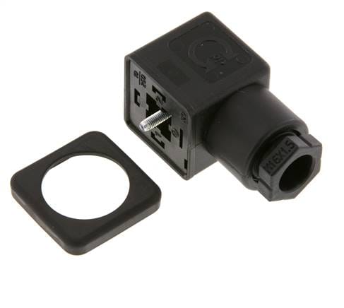 Magnetventil-Steckverbinder DIN 43650 Form A, Baugröße 3, M16x1.5, 28mm, schwarz