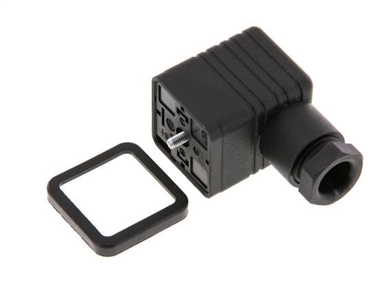 Magnetventil-Steckverbinder DIN 43650 Form A, Baugröße 3, M16x1.5, 36mm, schwarz