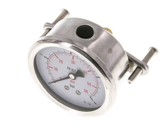 Glycerin-Manometer G1/4 Anschluss hinten 0 bis 4 bar 63mm