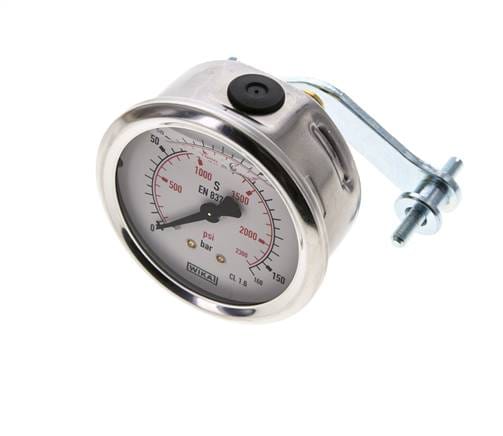 Glycerin-Manometer G1/4 Anschluss hinten 0 bis 160 bar 63mm WIKA