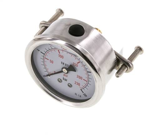 Glycerin-Manometer G1/4 Anschluss hinten 0 bis 16 bar 63mm