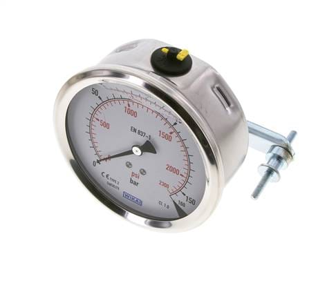 Glycerin-Manometer G1/2 Anschluss hinten 0 bis 160 bar 100mm WIKA