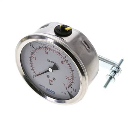 Glycerin-Manometer G1/2 Anschluss hinten 0 bis 1,6 bar 100mm WIKA