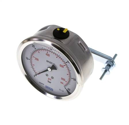 Glycerin-Manometer G1/2 Anschluss hinten 0 bis 60 bar 100mm WIKA