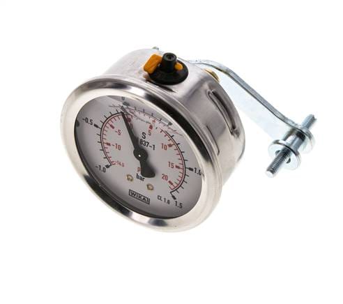 Glycerin-Manometer G1/4 Anschluss hinten -1 bis 1,5 bar 63mm WIKA