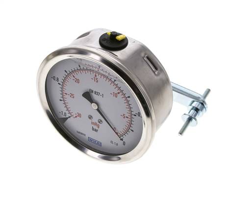 Glycerin-Manometer G1/2 Anschluss hinten -1 bis 0 bar 100mm WIKA