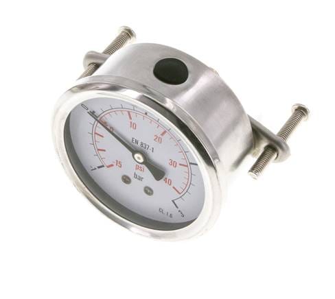 Glycerin-Manometer G1/4 Anschluss hinten -1 bis 3 bar 63mm
