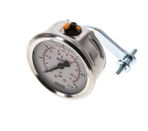 Glycerin-Manometer G1/4 Anschluss hinten 0 bis 6 bar 63mm WIKA