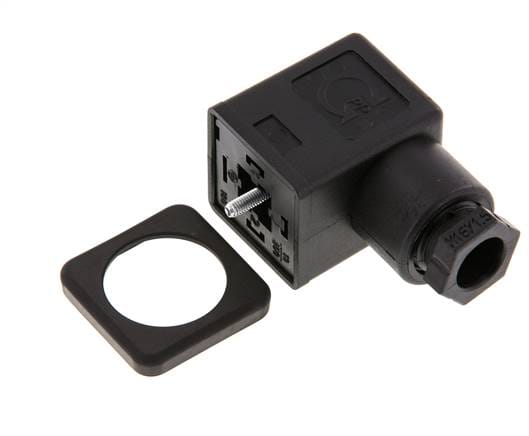 Magnetventil-Steckverbinder DIN 43650 Form A, Baugröße 3, M16x1.5, 35mm, schwarz
