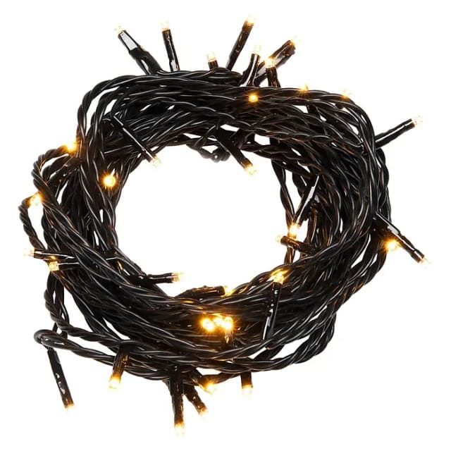 Konstsmide LED-Lichterkette (Schwarz, Außen, Lichtfarbe: Bernstein, Anzahl Leuchtmittel: 80 Stk., Batteriebetrieben)