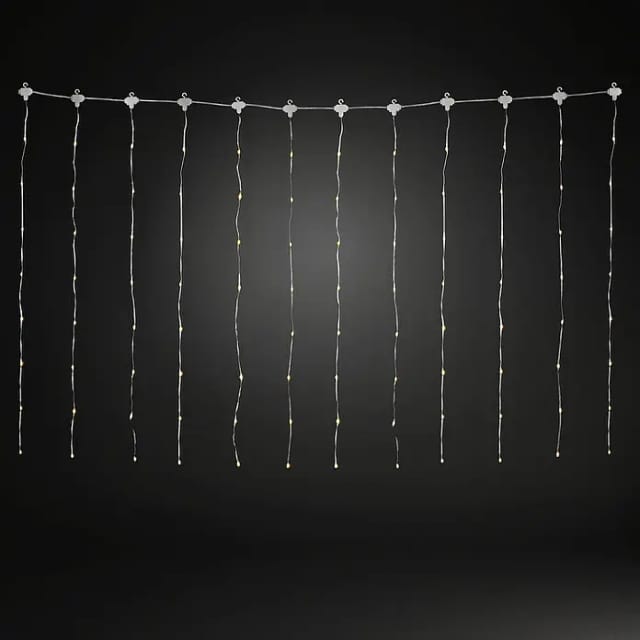 Konstsmide LED-Lichtervorhang (Außen, 165,5 cm, Bernstein, 96 Stk., Batteriebetrieben)