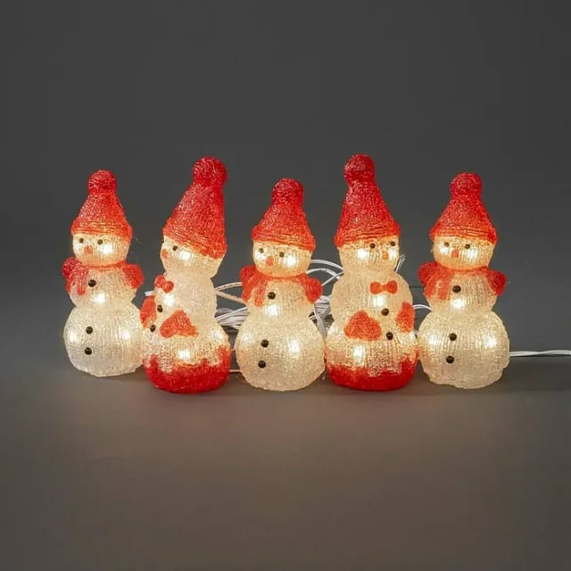 Konstsmide LED-Lichterkette Schneemänner (Innen, Lichtfarbe: Warmweiß, Anzahl Leuchtmittel: 40 Stk., Netzbetrieben)