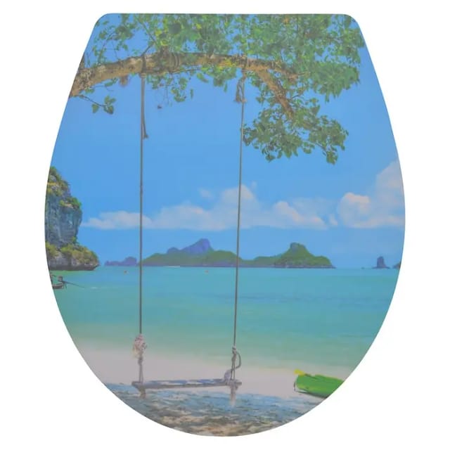 Sanicomfort WC-Sitz Beach Swing (Duroplast, Blau, Mit Absenkautomatik)