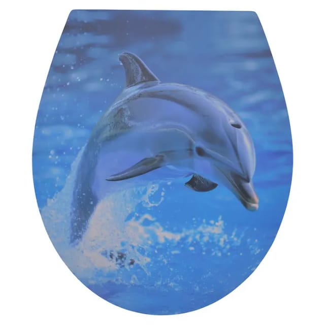 Sanicomfort WC-Sitz Delfin (Duroplast, Blau, Mit Absenkautomatik)