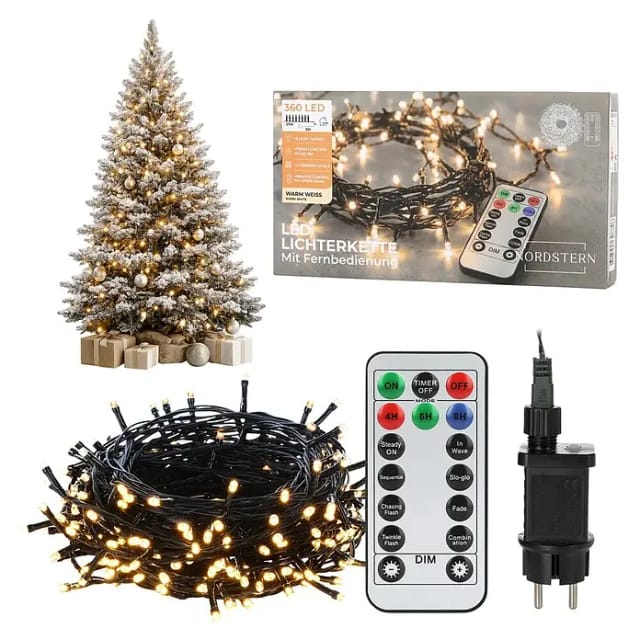 Nordstern LED-Lichterkette (Außen, Lichtfarbe: Warmweiß, Anzahl Leuchtmittel: 360 Stk., Netzbetrieben)