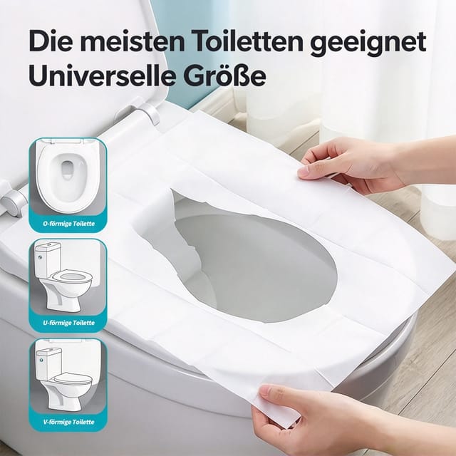 2x Einweg Toilettensitzpapier 10 Stück,wasserlöslich WC Sitzauflage Reise