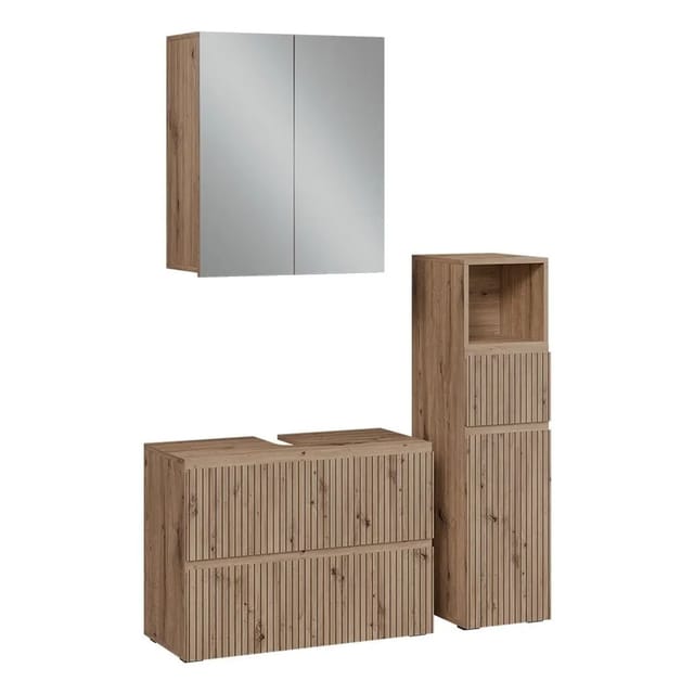 Vicco Badmöbel-Set Takumi Artisan-Eiche 80 x 58 3-teilig Art Nr 58543