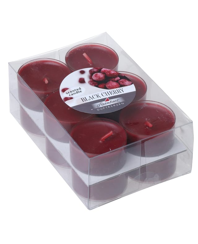 Steinhart Duftteelichter Black Cherry Ø 1,8 x 3,8 cm altrot - 12er Pack